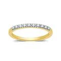Forever Bride Women's 10K Yellow Gold Pave Stackable Wedding Band, 1/10 CTTW Diamond (I2, H-I)