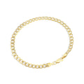 14K Yellow Gold Filled Miami Cuban Curb Link Chain Bracelets for Women and Men with Different Sizes (4.5mm)