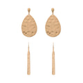 The Pioneer Woman Hammered Gold Duo Drop Earrings