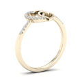 1/20Ct TDW Diamond 10k Yellow Gold Heart Duos Fashion Ring