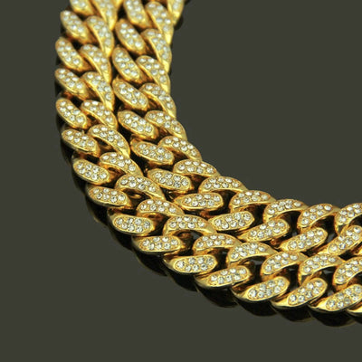 Holocky Mens Cuban Link Chain Golden Hip Hop Miami Bling Necklace