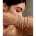 Dainty Gold Bracelets for Women Girls - 14K Real Gold Jewelry Set, Beaded Tennis Style - Perfect Gifts for Women - Shop Now!