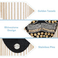 2Pcs Rhinestone Shoulder Badges 20x11.3x0.75cm Detachable Iron Tassel Epaulets Golden Shoulder Brooch for Men and Women Cloth Uniform Accessories