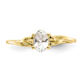 Primal Gold 10 Karat Yellow Gold Genuine White Topaz Birthstone Ring