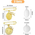 Brooches Pins Golden Wedding Bouquet Picture Frame Bouquet Charms Alloy Sweater Shawl Clip Glass DIY