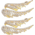 2PCS Crystal Rhinestone Wing Lapel Pin Alloy Exquisite Brooch for Women Golden 22x50x8.3mm Pin: 0.7mm