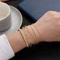 M·SOutGone Dainty Adjustable Paperclip & Tennis Bracelet Set with Zirconia In Gold Plated