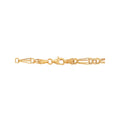 Brilliance Fine Jewelry 10K Yellow Gold Alternating Oval and Round Links Bracelet, 7.5"