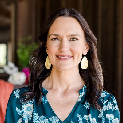 The Pioneer Woman Hammered Gold Duo Drop Earrings