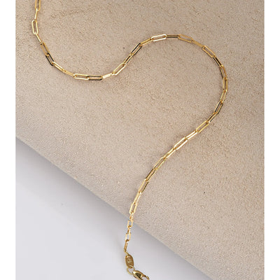 Jewelry Atelier Gold Chain Necklace Collection - 14K Solid Yellow Gold Filled Paper Clip Link Chain Necklaces for Women and Men with Different Sizes (2.0mm, 2.5mm)