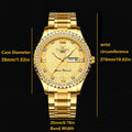 DISEN Classic Diamond Gold Watches for Men, Stainless Steel Waterproof Dress Watch, Men's Quartz Analog Wristwatch