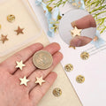 8Pcs Star Brass Lapel Pins Brooches for Backpack Clothes Decorations Party Anniversary Accessories Gifts Golden 14x15x2mm