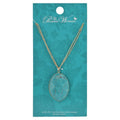 The Pioneer Woman Turquoise Stone and Gold Long Pendant Necklace