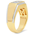 Mens 14K Gold Plated Sterling Silver Cubic Zirconia - Mens Ring