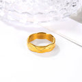 FOCALOOK Crush Band Rings for Women Wedding Promise Chunky Wide Stacking Gold Rings Size 7