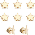 8Pcs Star Brass Lapel Pins Brooches for Backpack Clothes Decorations Party Anniversary Accessories Gifts Golden 14x15x2mm