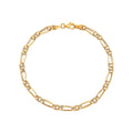 Brilliance Fine Jewelry 10K Yellow Gold Alternating Oval and Round Links Bracelet, 7.5"