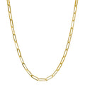 Golds Real Genuine Solid 1/20 14K Yellow Gold Paperclip Chain Necklace 2 mm 18 Inch Paper Clip for Women and Men