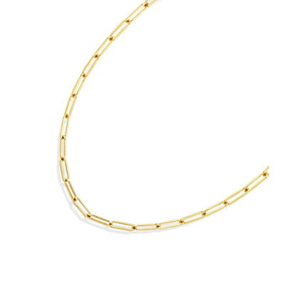 Jewelry Atelier Gold Chain Necklace Collection - 14K Solid Yellow Gold Filled Paper Clip Link Chain Necklaces for Women and Men with Different Sizes (2.0mm, 2.5mm)