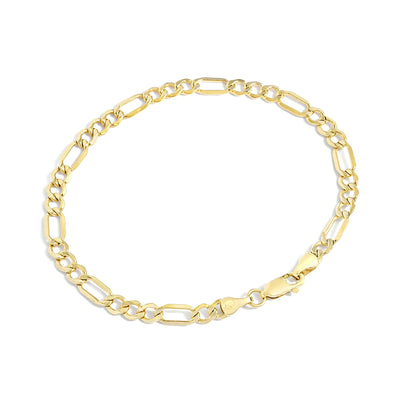 Jewelry Atelier Gold Filled Chain Bracelet Collection - 14K Solid Yellow Gold Filled Figaro Chain Bracelets for Women and Men with Different Sizes (4.7mm, 5.6mm)