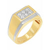 Mens 14K Gold Plated Sterling Silver Cubic Zirconia - Mens Ring