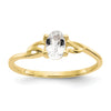 Primal Gold 10 Karat Yellow Gold Genuine White Topaz Birthstone Ring