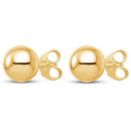 Real Genuine 1/20 14K Yellow Gold Round Ball Stud 6 mm Earrings 2 for Men and Women Golds