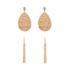 The Pioneer Woman Hammered Gold Duo Drop Earrings