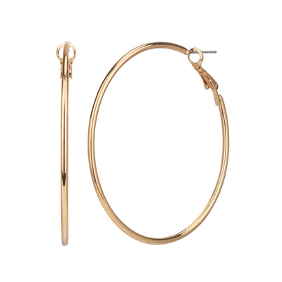 Time and Tru Adult Women's Gold Tone Metal Hoop Earring