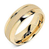 Tungsten Rings for Men Women Gold Wedding Band Sandblasted Finish Dome Edge Sizes 6-16 (Tungsten, 13)