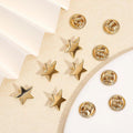 8Pcs Star Brass Lapel Pins Brooches for Backpack Clothes Decorations Party Anniversary Accessories Gifts Golden 14x15x2mm