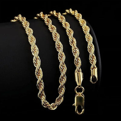 Sulyle Gold Chain Necklace Collection - 14K Solid Yellow Gold Filled Rope Chains for Men and Women in Various Sizes (2.1mm, 2.7mm)