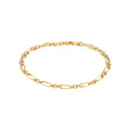 Brilliance Fine Jewelry 10K Yellow Gold Alternating Oval and Round Links Bracelet, 7.5"