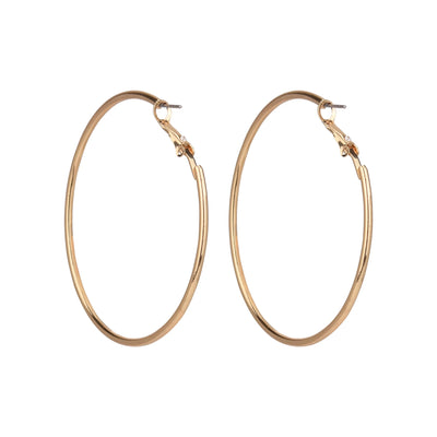 Time and Tru Adult Women's Gold Tone Metal Hoop Earring